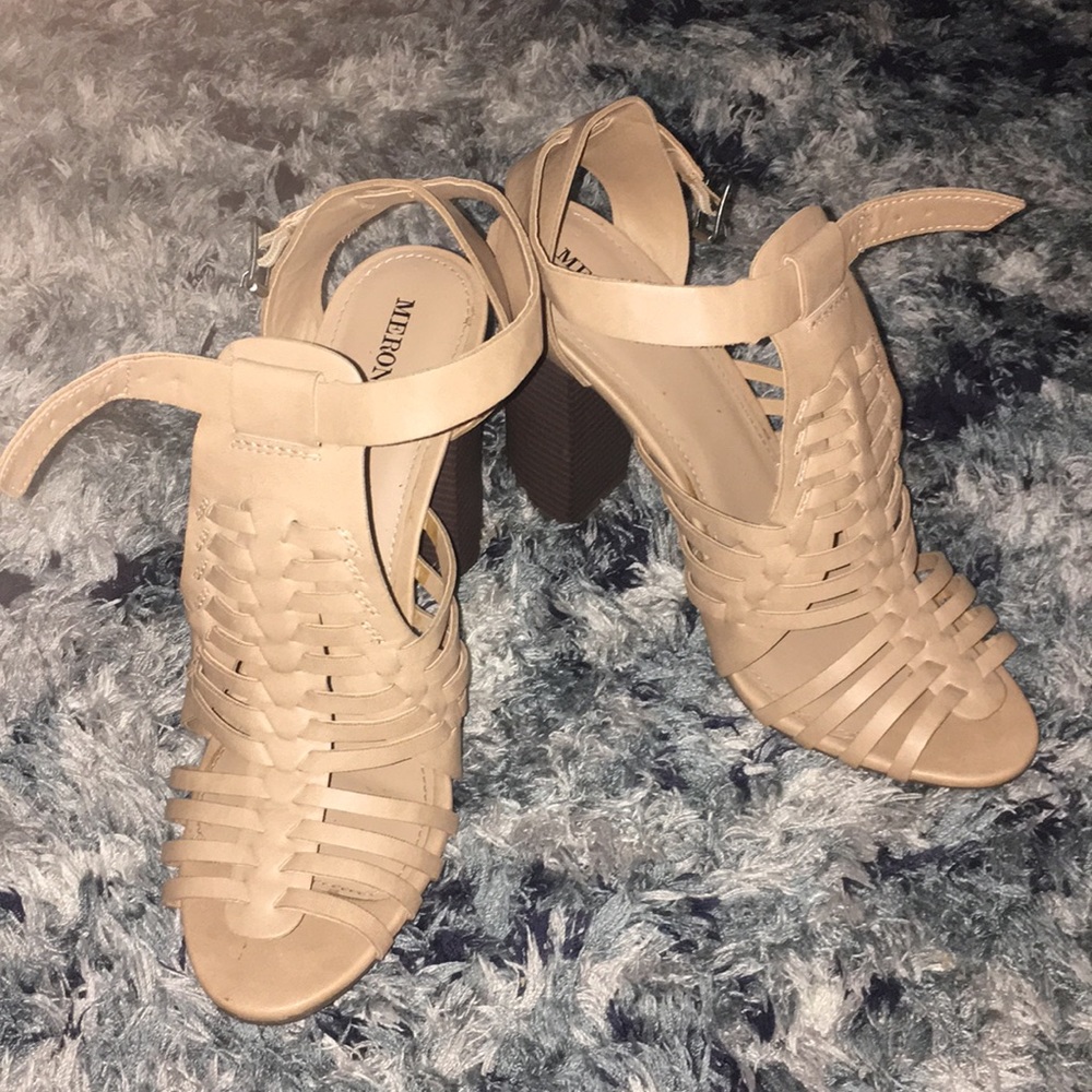 Tan sandal heels